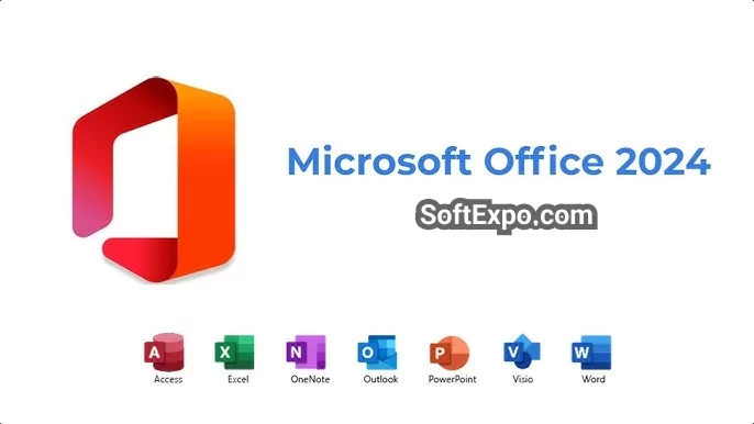 Microsoft Office 2024 interface showing Word, Excel, PowerPoint applications running simultaneously