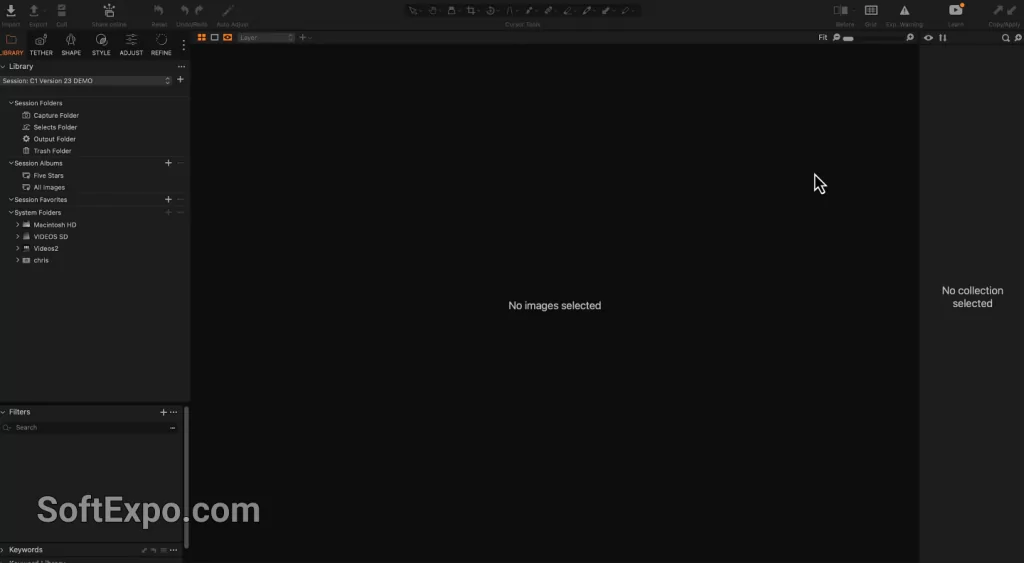 Export recipes panel with client JPEG and print TIFF presets