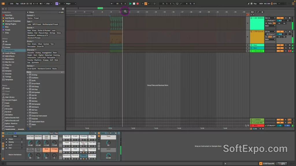Bounce to New Track turning a heavy chain into audio on a separate lane