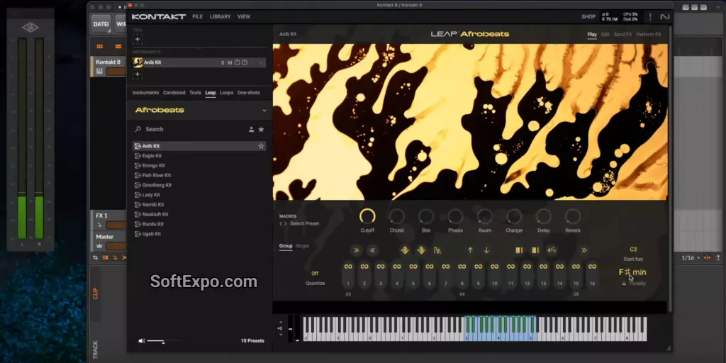Kontakt instrument edit view showing groups, zones, and modulation