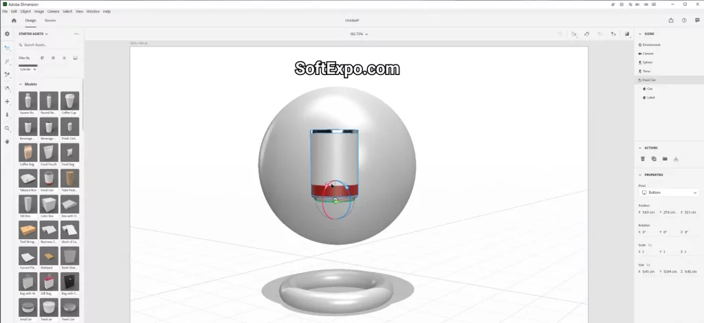 Adobe Dimension Match Image aligning a product box to a studio photo