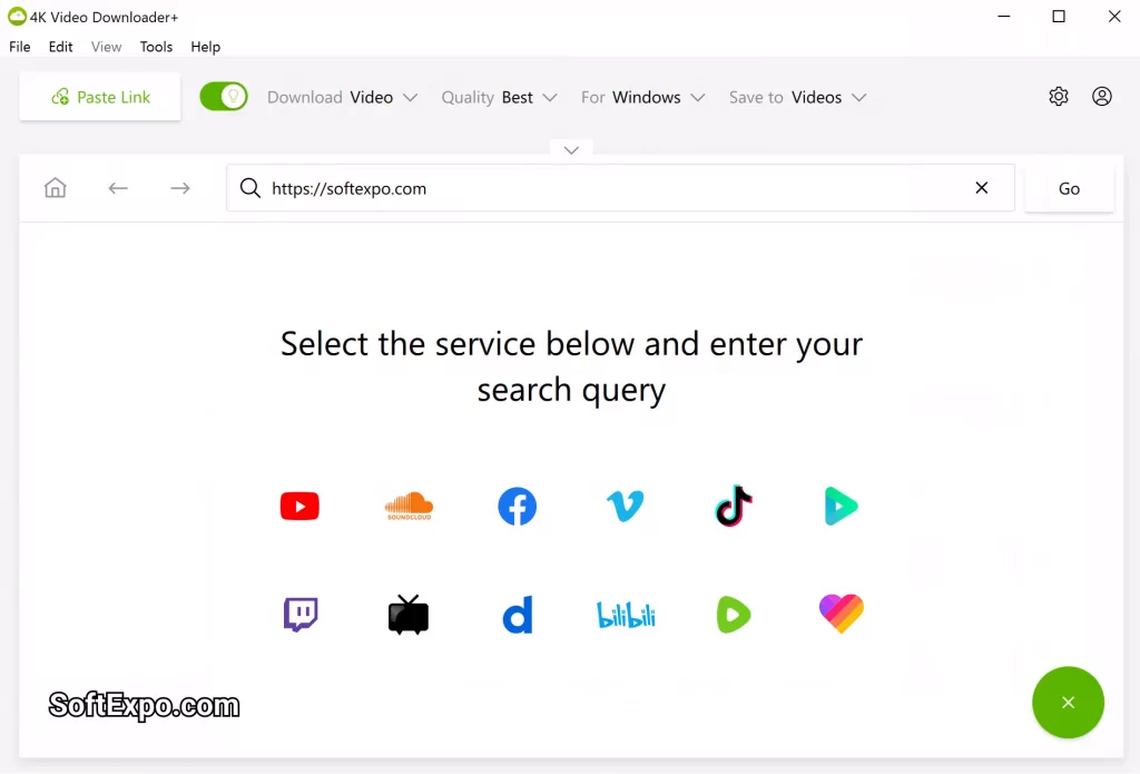 4K Video Downloader Plus main window with Smart Mode and playlist options visible