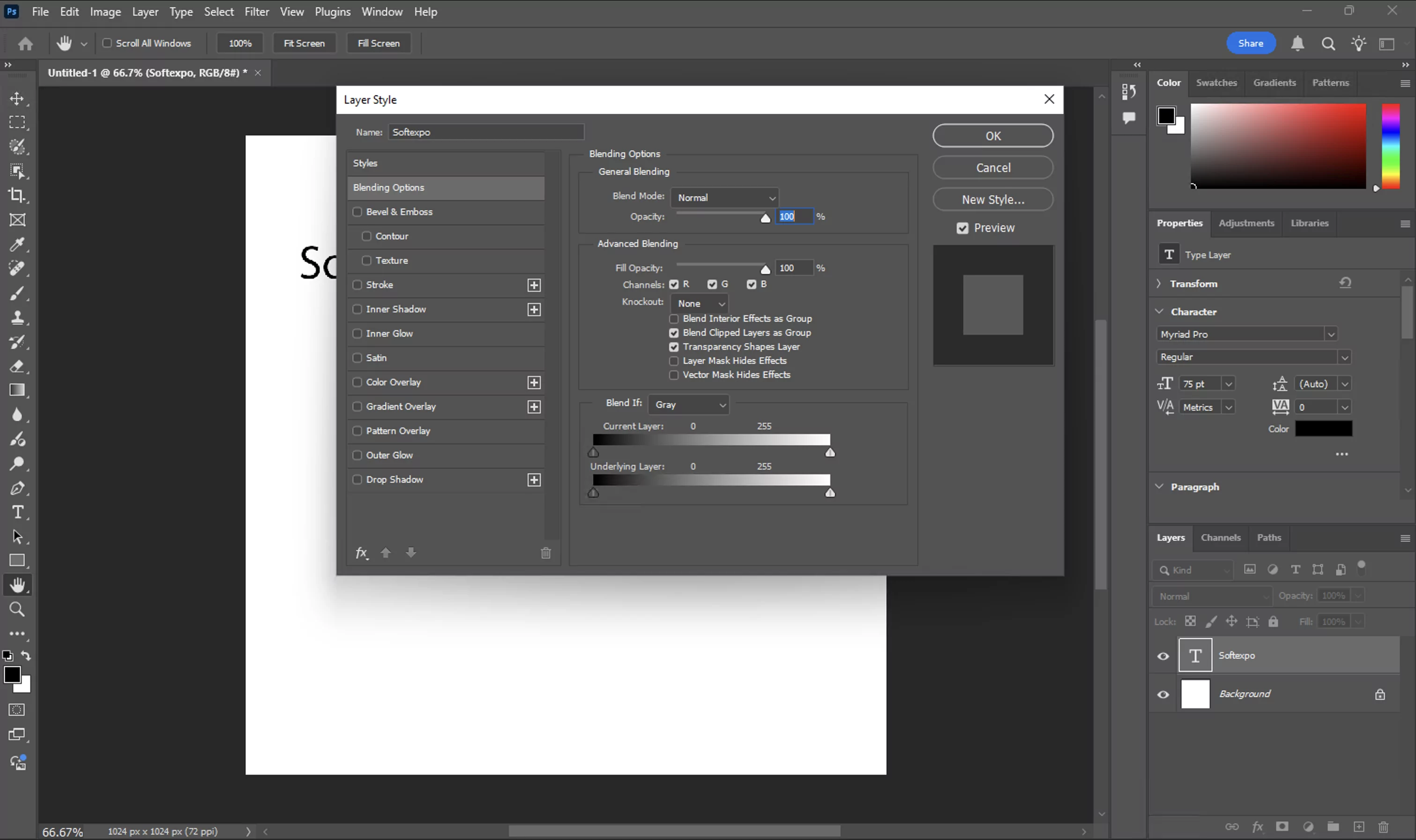 Click the "fx" icon at the bottom of the Layers panel and select "Stroke"