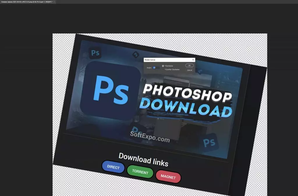 Enter your desired angle in the dialog box