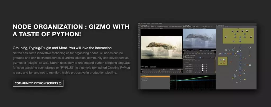 If, however, you're looking for open source compositing software that mimics the node-based workflow of professional tools like Nuke, then you should consider Natron