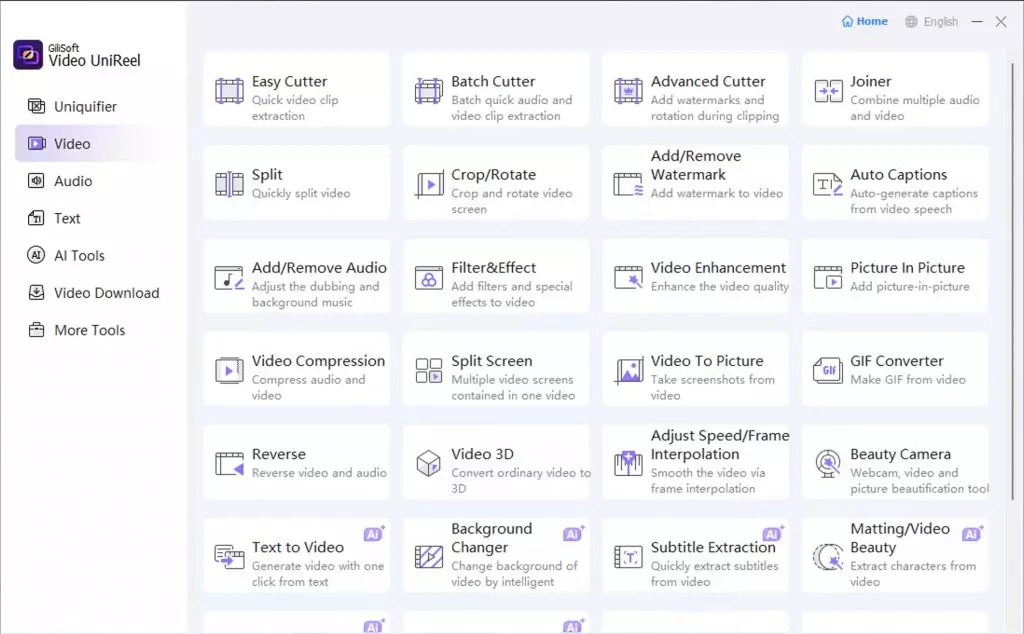 UniReel's built-in editor offers simple trimming, cropping, merging, and enhancing functions for quick fixes without overwhelming you with unnecessary options.