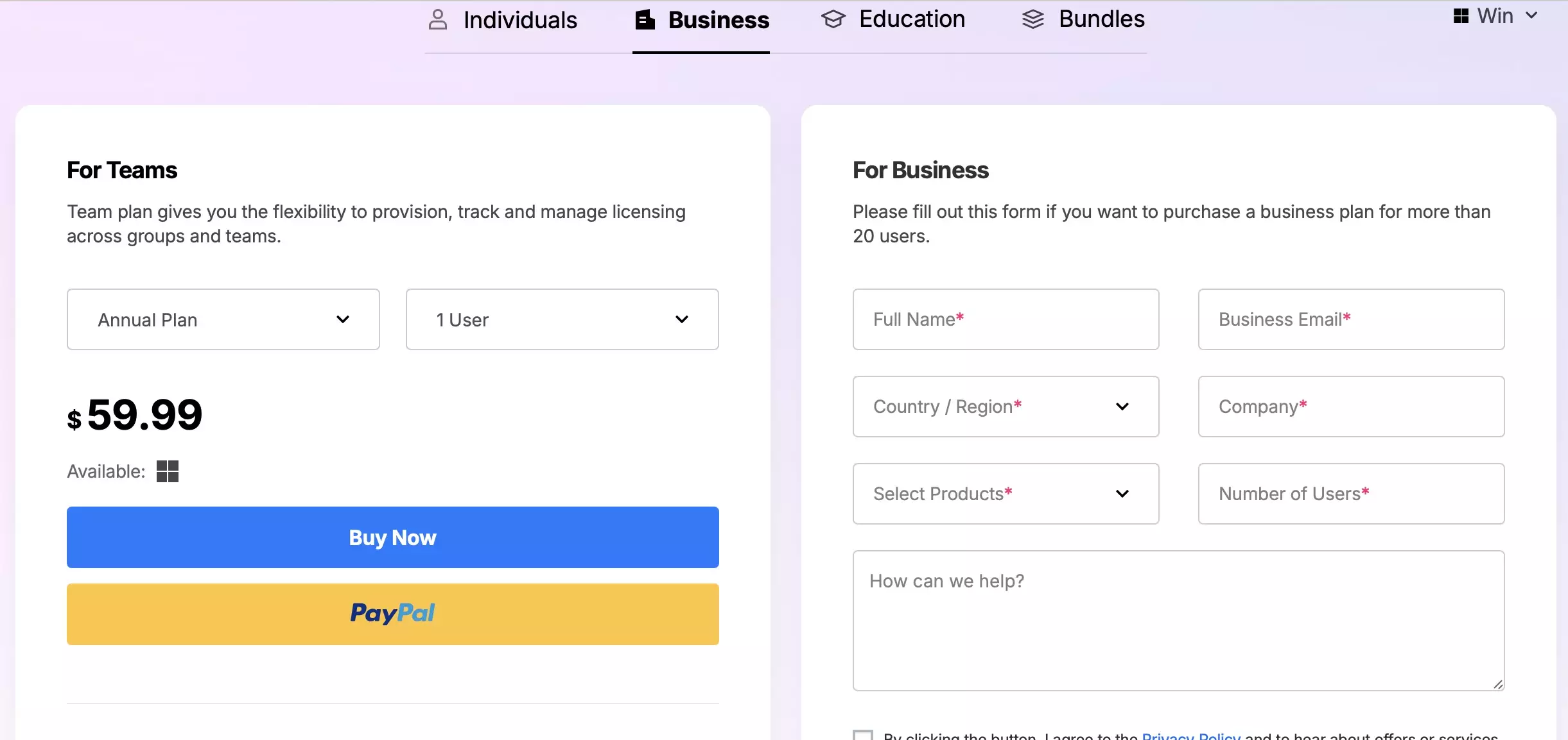 Wondershare UniConverter Business Price Plan