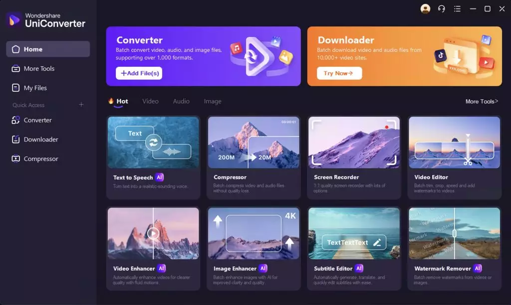It is very convenient that we are not limited to basic conversion, but have additional tools that replace a number of third-party software, such as Wondershare Filmora for editing or specialized applications for video downloading.