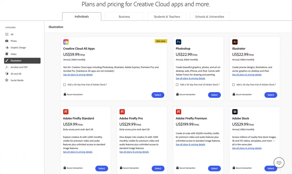 Adobe Creative Cloud Price