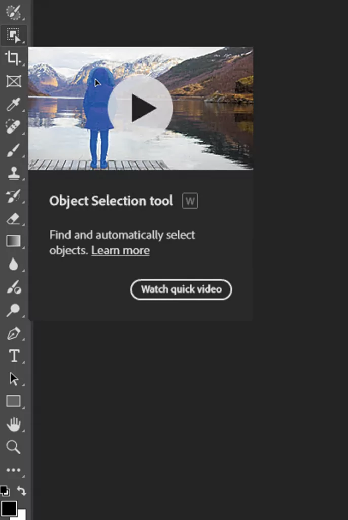 Use selection tools like the Quick Select tool or Magic Wand tool to select the area