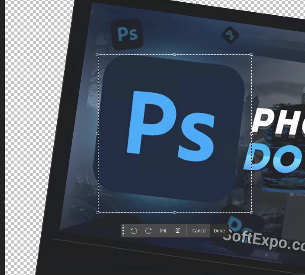 Select the layer you want to rotate in the Layers panel
