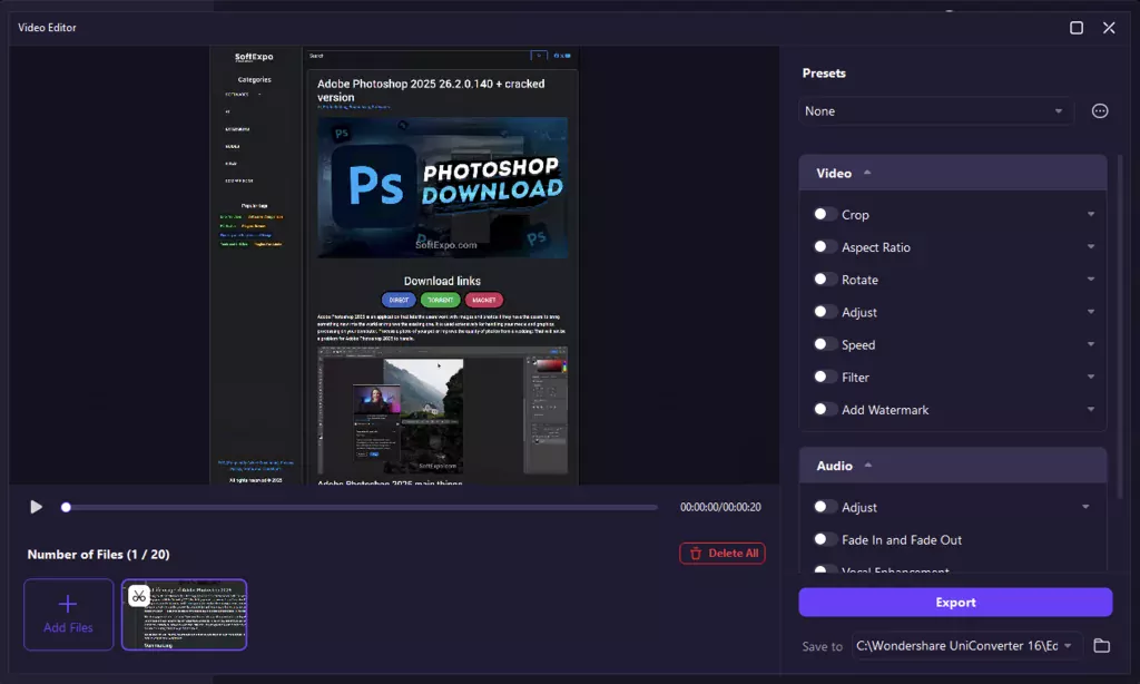 Unlike basic converters, UniConverter functions as a capable video editor that includes several features to enhance your media