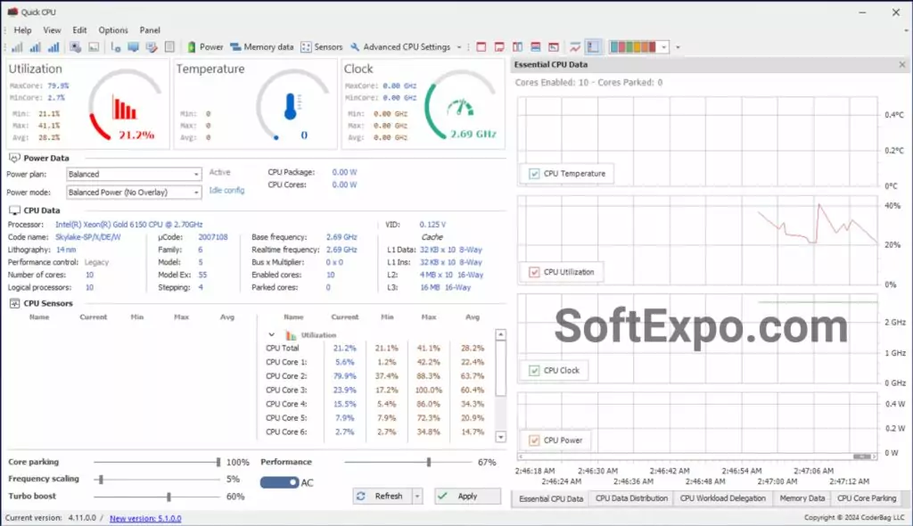 During my initial setup, the software immediately recognized my Intel i7-11800H processor and adjusted its options accordingly. No manual configuration needed. This alone put it ahead of tools like ThrottleStop, which took me hours to understand when I first tried it last year.