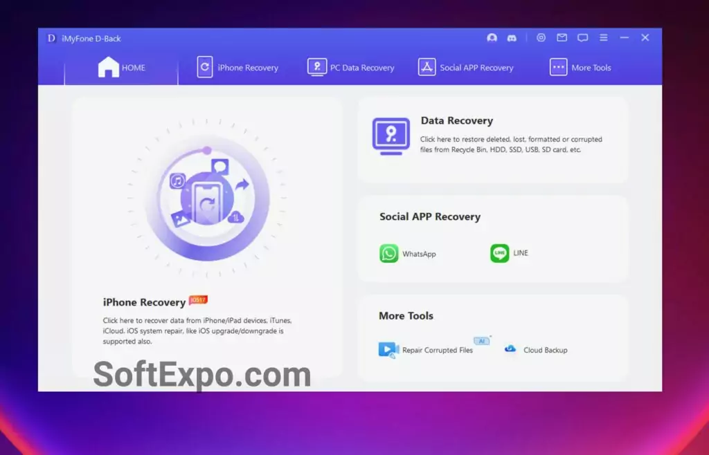 iMyFone D-Back Cracked Interface