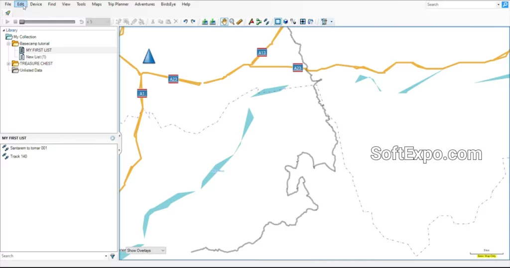 Garmin BaseCamp tutorial example