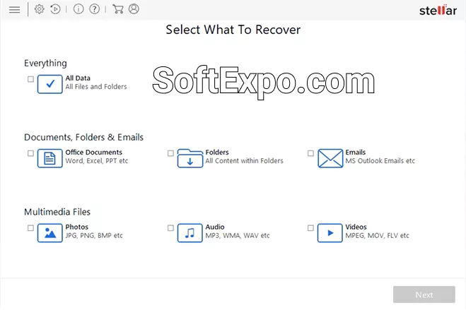 Stellar Data Recovery main interface example