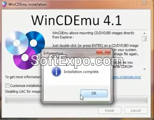 How to install WinCDEmu and work in it