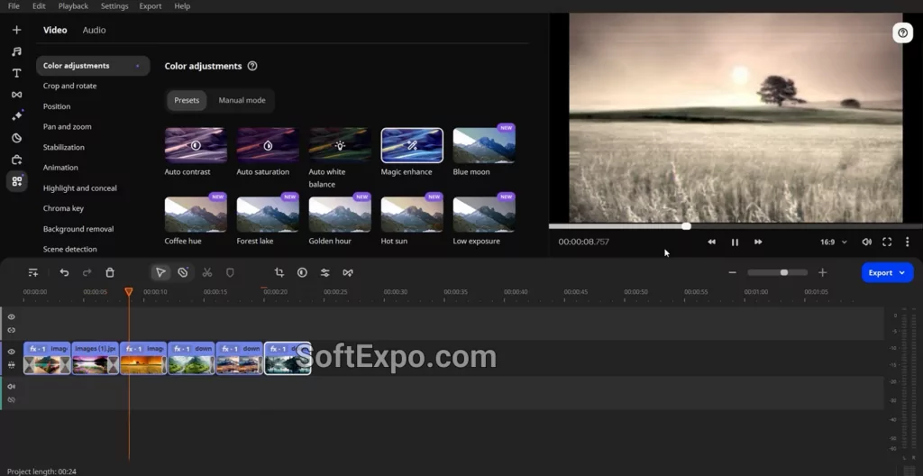 Movavi Slideshow Maker Project Creation Example