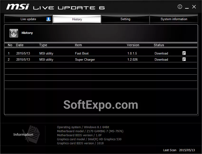 MSI Live Update 6.2.0.77
