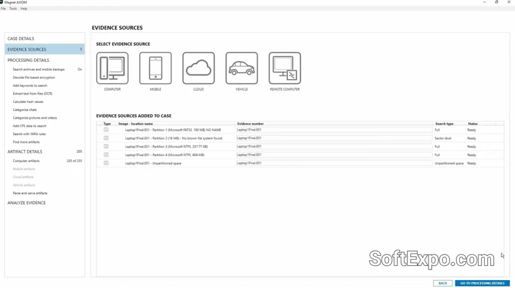 MAGNET AXIOM Evidence Sources