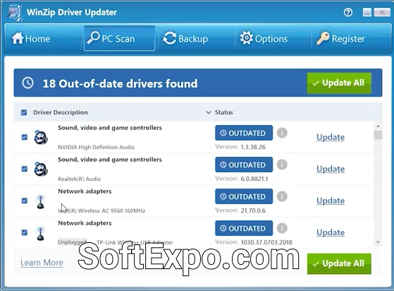WinZip Driver Updater Interface