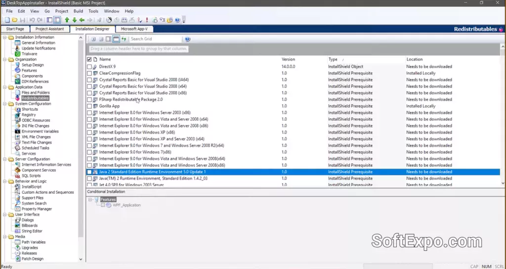 InstallShield 2025 R1 Premier Interface